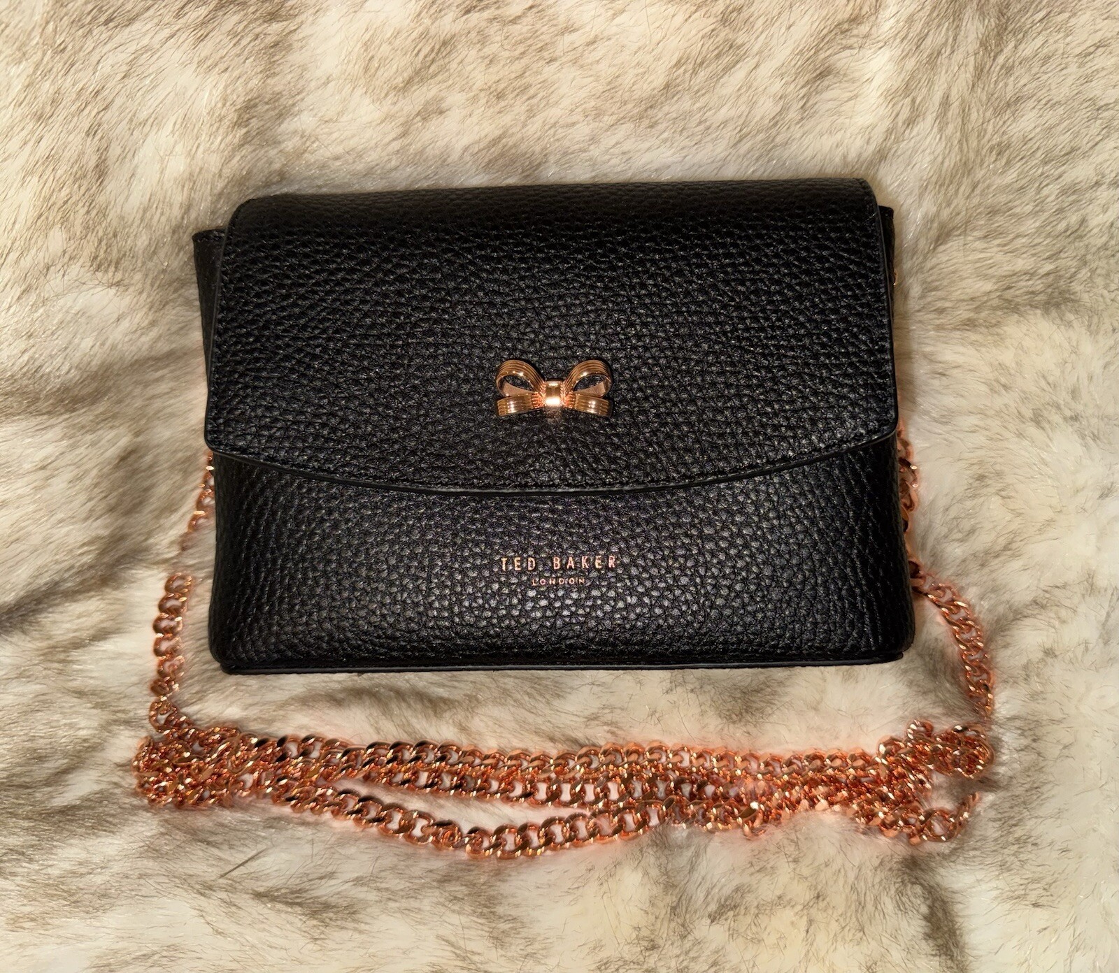 Chain Ted Baker Black And Rose Gold Purse Ted Baker London