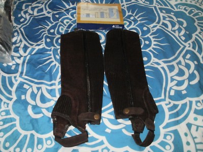 OVATION BROWN SUEDE HALF CHAPS XS 12-14''X 15.5 HEIGHT NEW
