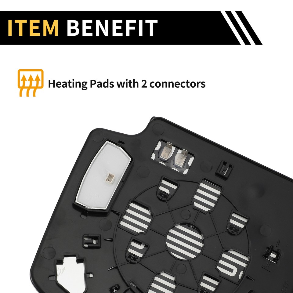 Heated Left Side Mirror Glass Replacement for GMC Sierra 2500 3500 HD