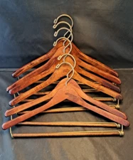 Vintage Batts Wishbone USA Wood Suit Trouser Jacket Pants Clothes Hangers Set 6