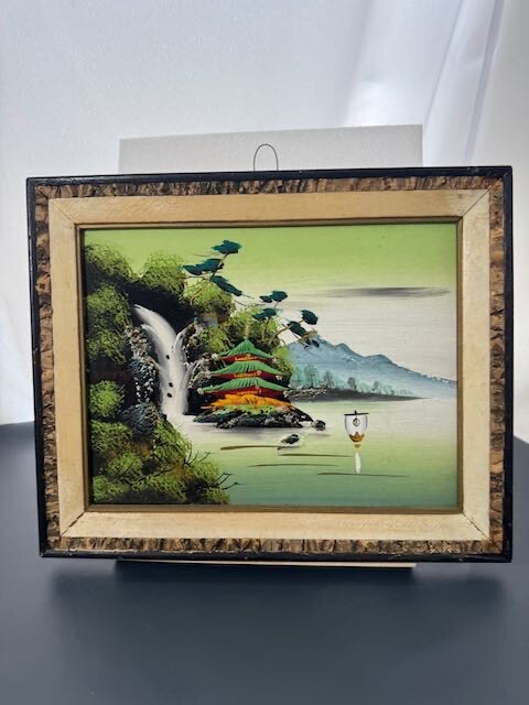 版画 74/375 REST MOMENT POSTCARD JAPAN HOUSEBOAT ANIMATED SCENE ( SEE REVERSE STAMP