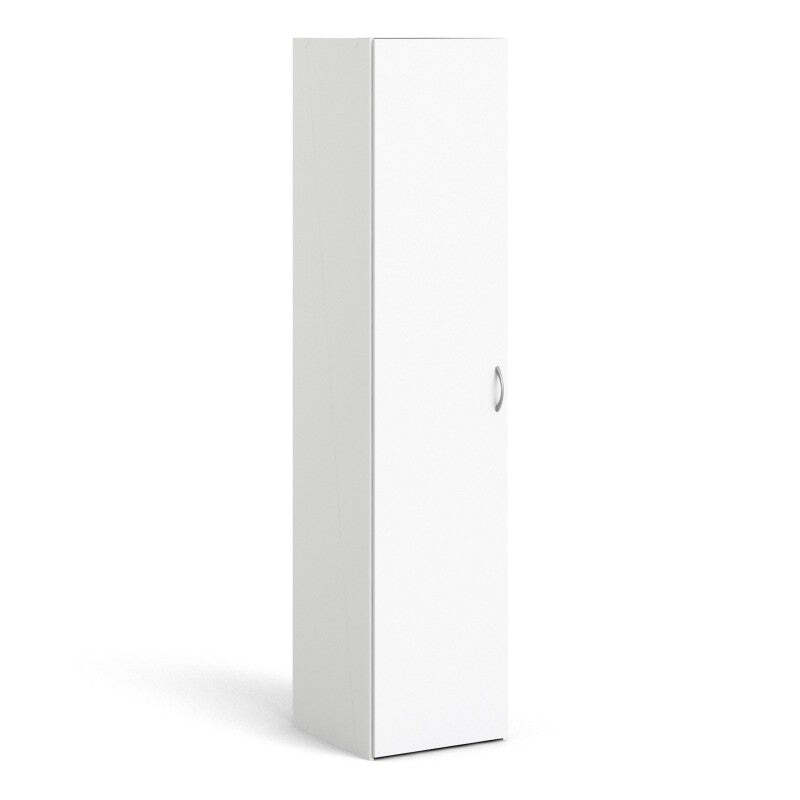 SPACE CHEAP TALL NARROW SLIM SINGLE 1 DOOR CUPBOARD STORAGE UNIT WHITE