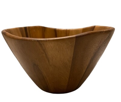 Lipper Acacia Wave Large Wood Salad Serving Bowl x 12”W