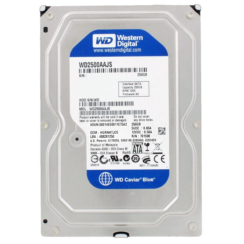 Lot De 280 Disques Durs SATA 2.5 Et 3.5 Pouces – Fonctionnels, Testés, Marque WD