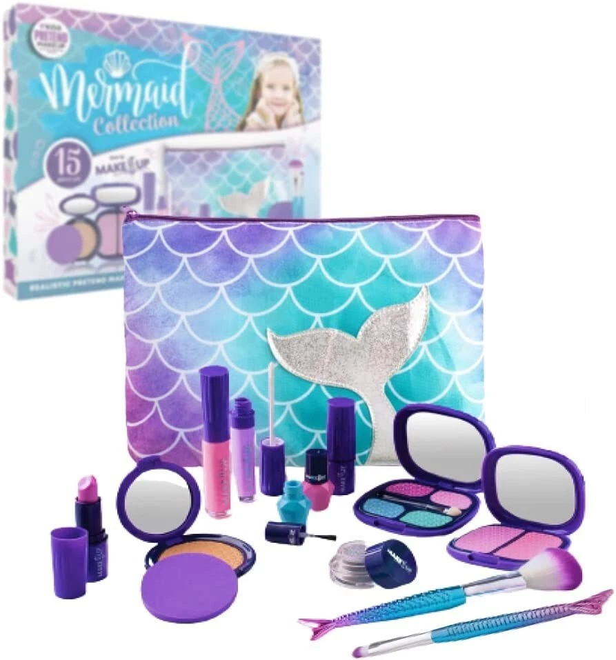 Girls Makeup Kit for Kids, Non Toxic Washable Mermaid Makeup, Kids Makeup  Sets for Girls 5