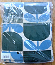 Image of Orla Kiely  Block Stem Lined Eyelet Curtains Jade Green Width 117cm X Drop 137cm
