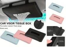 Car Sun Visor Tissue Holder Box Dispenser PU Leather Napkin Case Auto Organizer
