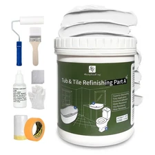 16Oz White Ceramic tub and tile Paint Refinishing Kit Bathtub Bathroom wall Pain