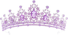 Crystal Tiaras for Women, Wedding Tiaras and Crowns for Silver Light Purple
