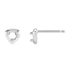 Erring Stud 5mm Trillion Prong Setting Stone With 925 Sterling Silver Jewelry