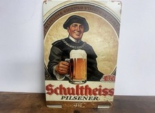 SCHULTHEISS PILSENER Blechschild 20x30 Werbeschild Retro Vintage Bar Deko Theke