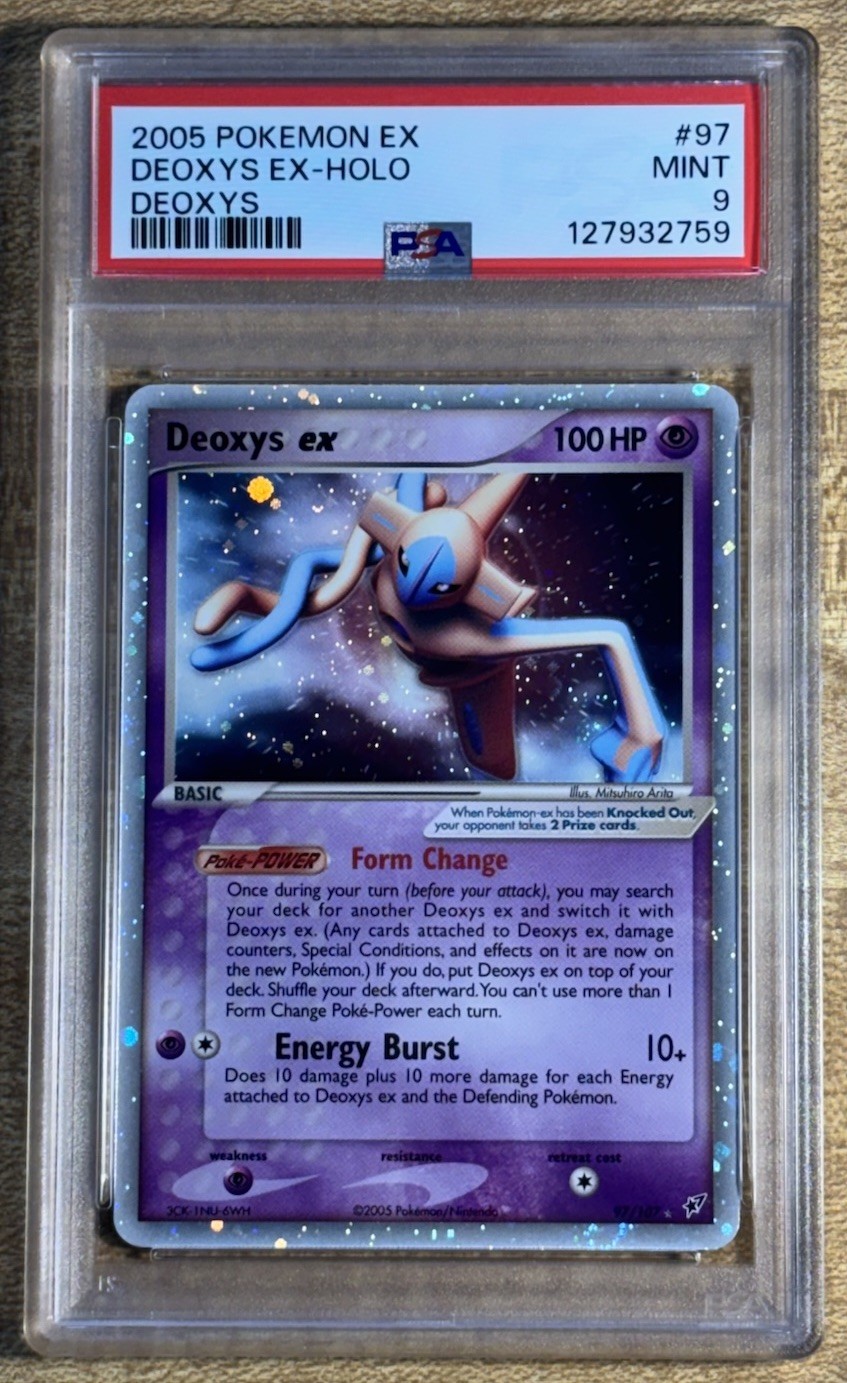 Pokemon 2005 Deoxys EX Deoxys Holo Ultra Rare #97 PSA 9 Mint Swirl