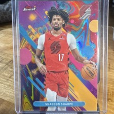 2026 Topps Finest - Shaedon Sharpe Common Oil Spill SP - #70 - NBA Blazets