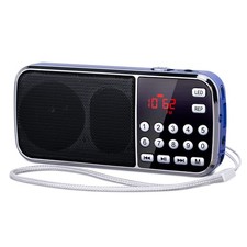 PRUNUS J-189 Bluetooth AM FM Radio, Small L x W x H: 1 x 5 x 2.4 inch, Blue