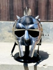 Roman Gladiator Helmet 18 Gauge Steel Warrior Armor Cosplay Costume Prop Gift