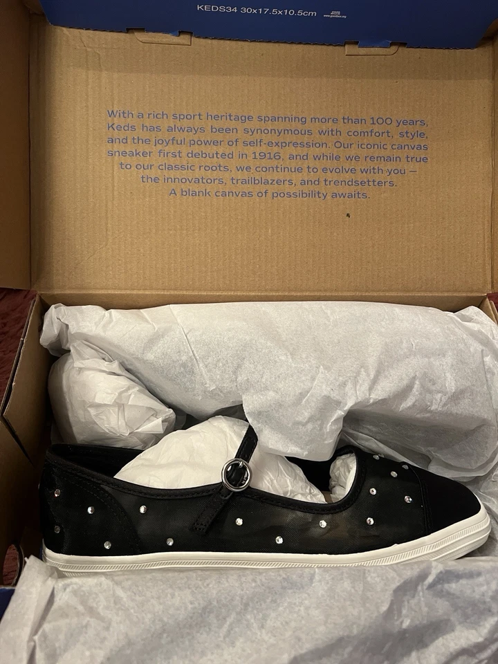 Keds Women's Square Toe Mary Jane Sheer Mesh Jewels Black - Image 2 of 2