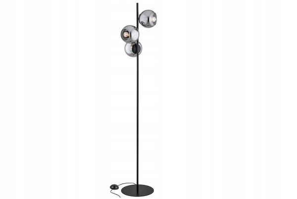 Stehleuchte 3-Flammig Glas Schwarz Rauchglas E27 B:30 Cm Stehlampe Wohnzimmer-image