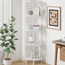5-Tier Corner Shelf Stand, Industrial 58.3" Corner Shelf, Corner Bookshelf St...