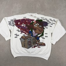 Vtg NWT NOS Taz Looney Tunes Crewneck Sweatshirt Adult XL Hip Hop 90s Graphic