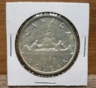 1960 Canadian Silver Dollar Queen Elizabeth II Ungraded Coin 80% Silver ASW