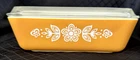 Vintage Pyrex Gold Butterfly Refrigerator Dish 0503 Ridged Glass Lid 1  1/2qt