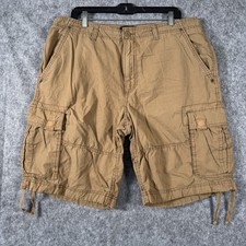 Y2K Op Ocean Pacific Cargo Shorts Mens 36 Khaki Paratrooper Ripstop Baggy Vtg