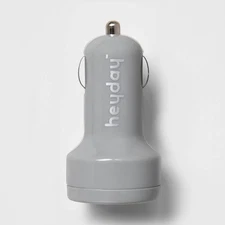 Heyday 2-Port USB (2.1A/1A) Car Charger - Wild Dove Grey