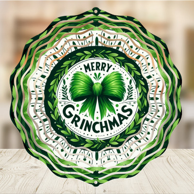 8'' Merry Grinchmas Wind Spinner | Porch-Patio Decor | Buy now for Christmas