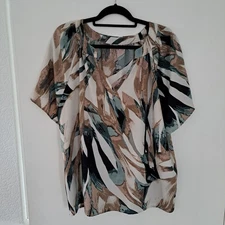 Shein XL Short Sleeve Multi Print Top