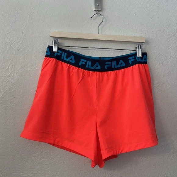 NWT Fila Womens Essentials Woven Tennis Short Lined Fiery Coral Red Sz Large - Image 4 of 4
