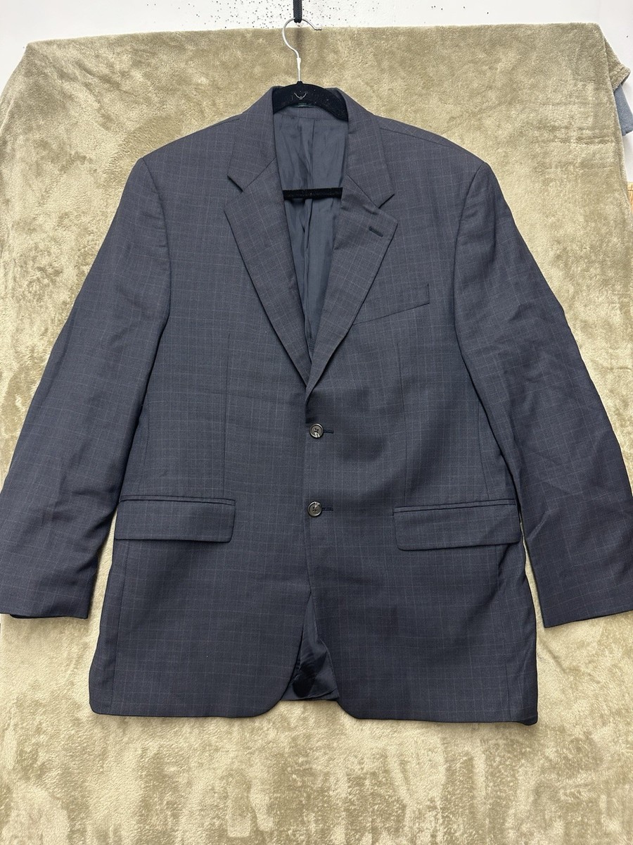 Vintage 90s Polo Ralph Lauren Blazer 44R Navy Blue striped 100