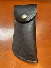 Vintage Leather Pocketknife Case With Belt Loop  6” X 2.5”