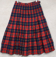 Vintage PENDLETON Women s Boyd Tartan 100 Wool Pleated Midi Skirt Size 12 USA