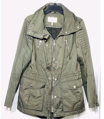 BCBGeneration Brooke Utility Anorak Jacket Khaki/Olive Green Size S Hidden Hood