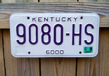 EXPIRED KENTUCKY KY 9080-HS Truck 6000 Weight Embossed 2003 03 License Plate Tag