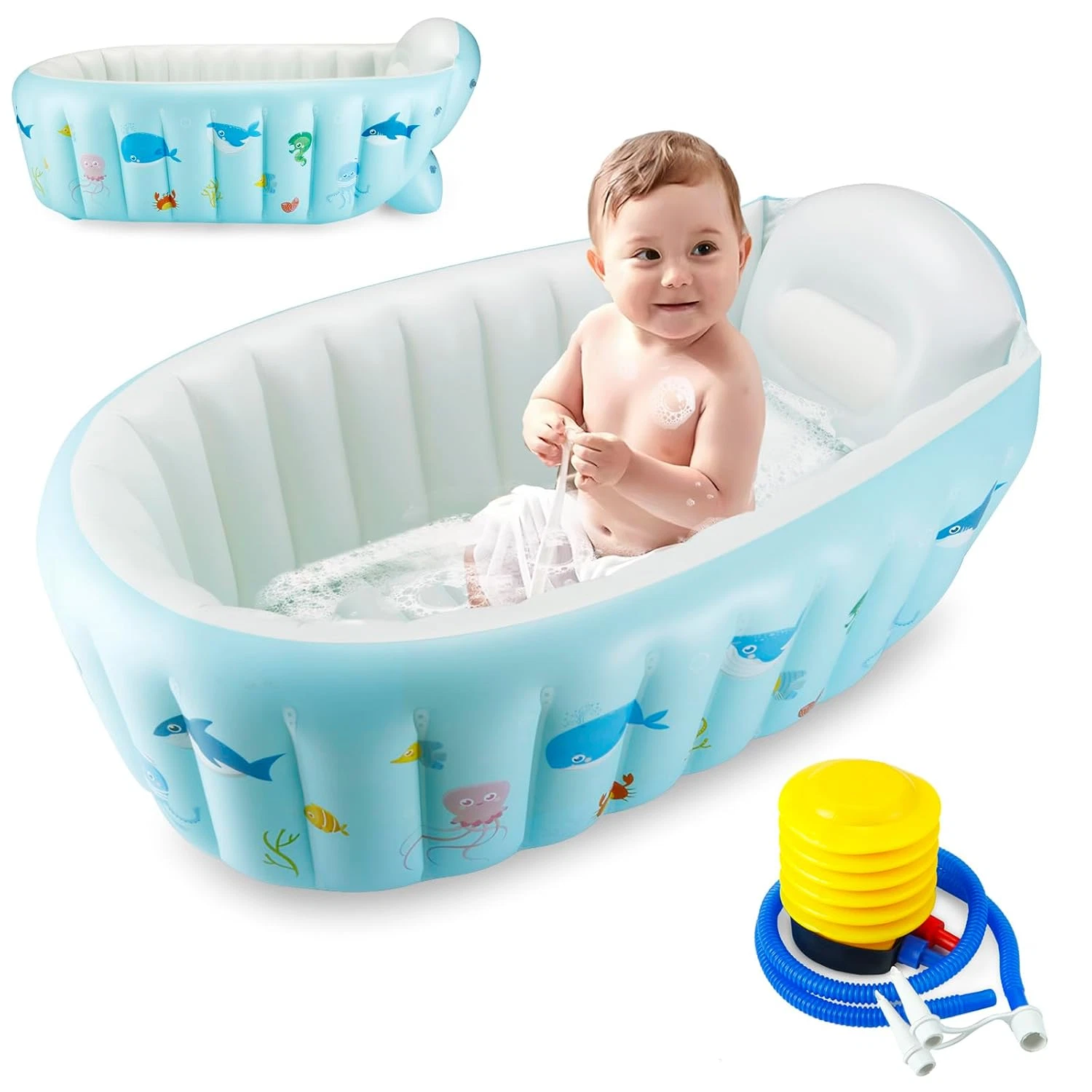 Baby Inflatable Bathtub, Portable Travel Baby Infant Bath Tub Toddler Bathtub wi
Opens in a new wind
