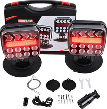 Wireless Trailer Lights Kit Magnetic Led Tow Lights Usb-c Rechargeable Magneti