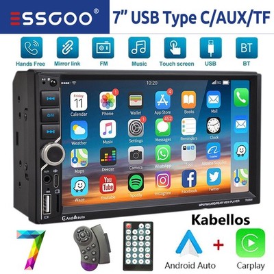 Doppel DIN 7 Zoll Autoradio Funk Apple Carplay Android Auto Bluetooth USB AUX TF