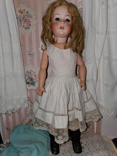 Antique German Bisque 24" Heubach Koppelsdorf 312 SUR 5 Smiling Doll - Picture 10 of 20