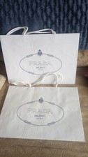 Prada Milano DAL 1913 Luxury White Paper Shopping Bags Lot Of 2 Large 14"
