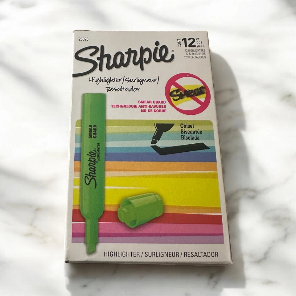 Resaltadores SHARPIE, punta de cincel, 12 unidades (paquete de 3) rosa, verde, naranja Foto 2 de 4