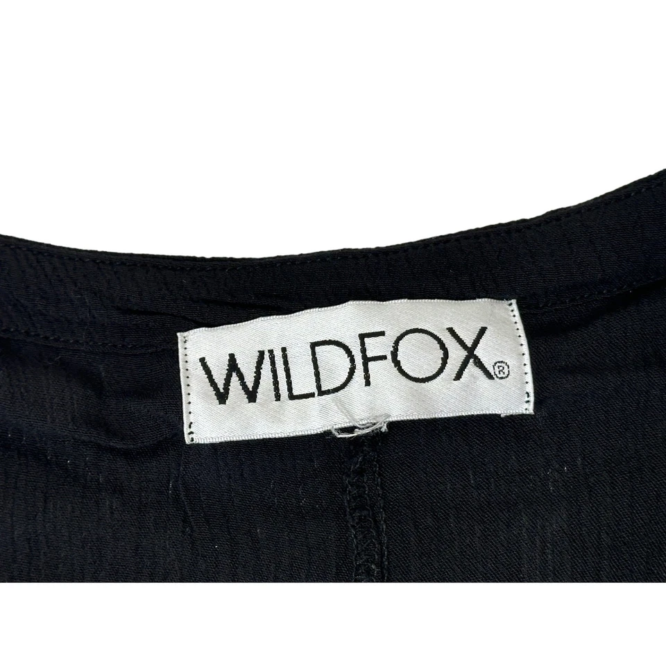 Mono Wildfox Manga Corta Negro Tela Crepé Cómodo Bohemio Vacaciones de Verano L Foto 3 de 4