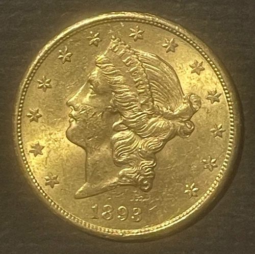 1893-S $20 GOLD LIBERTY DOUBLE EAGLE Classic Coin Uncirculated : 10509