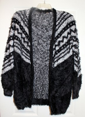 black duster sweater