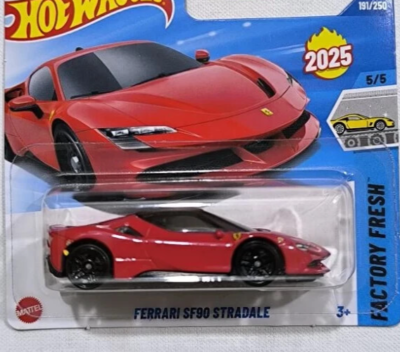 INHAND Hot Wheels 2025 Case J Short card ' Ferrari SF90