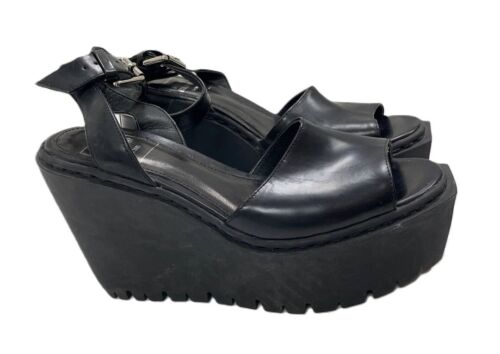 Opening Ceremony Women's Black Leather Slingback Sandals Platform Sz US 6.5 NWD - Picture 4 of 8