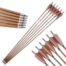 6/12pcs 31" Pure Carbon Arrows SP340 400 500 600 Feathers Compound Recurve bow