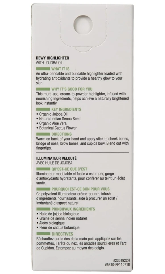 Physicians Formula Organic Wear All Natural DEW FROST PF11071 Highlighter Stick - Image 2 of 4