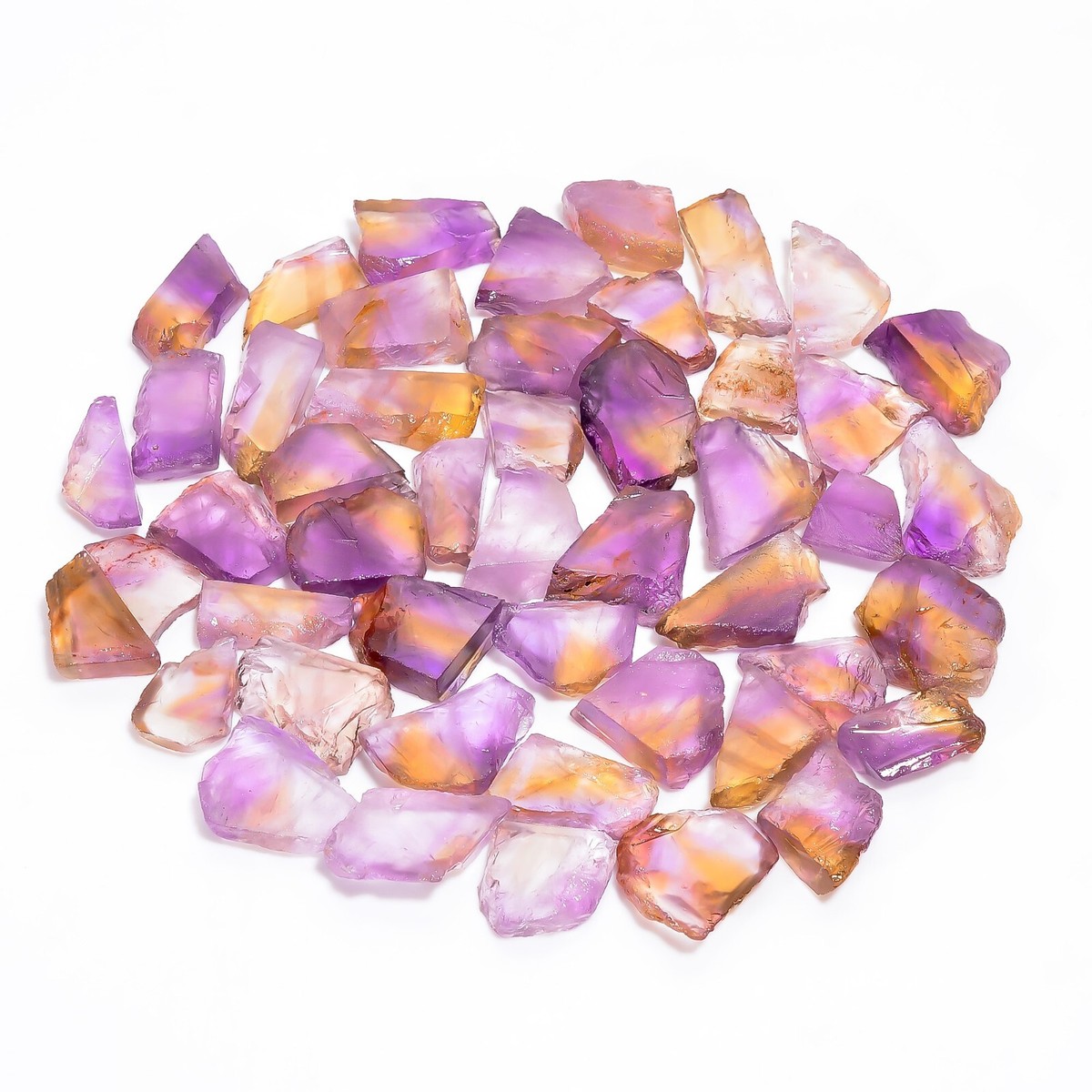 Natural Ametrine Slice Rough Gemstone Raw Chevron Ametrine Stone