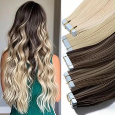 Seamless Tape In Hair Extensions Skin Wefts Remy Russian Human Hair Highlight